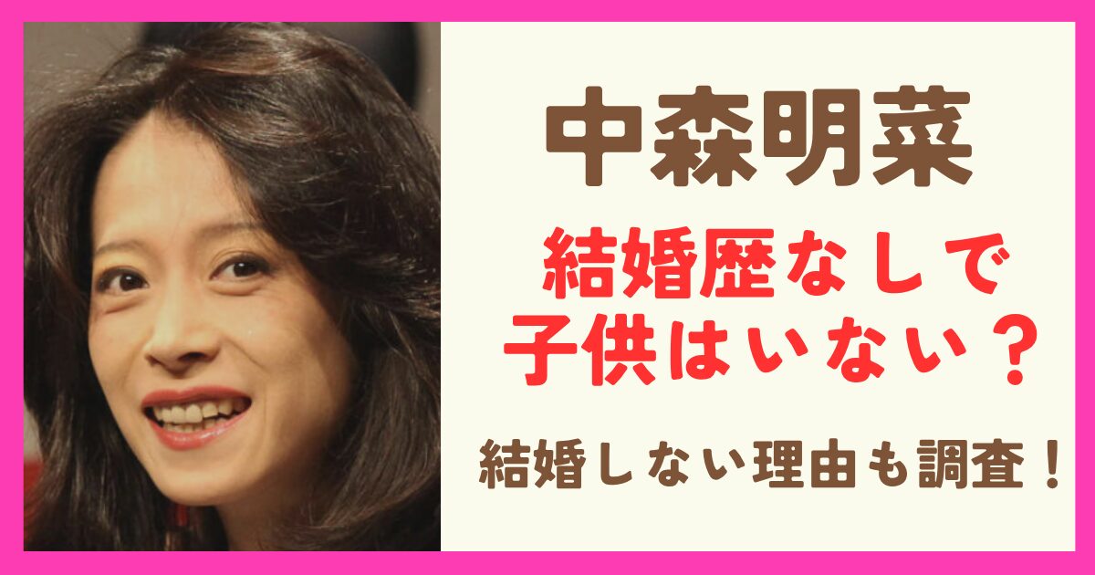 中森明菜は結婚歴なしで子供もいない？結婚しない理由についても調査！